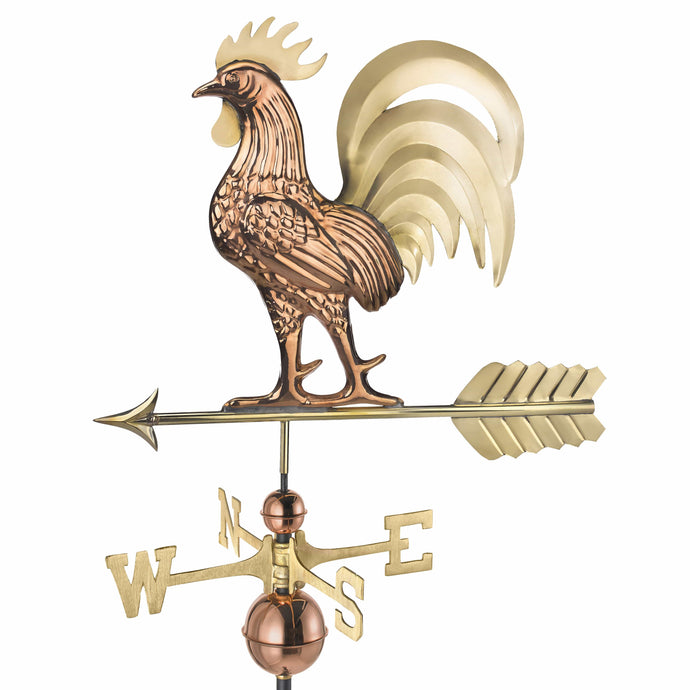 Proud Rooster Weathervane - Pure Copper & Brass