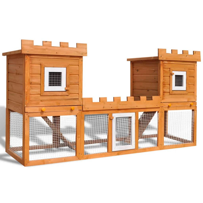Double House Outdoor Rabbit Hutch